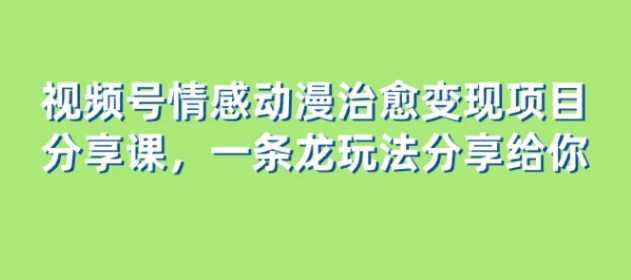 视频号情感动漫治愈变现项目分享课，一条龙玩法分享给你