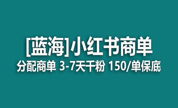 《小红书商单项目》快速千粉，长期稳定，最强蓝海没有之一