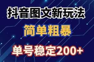 抖音图文流量变现，抖音图文新玩法，日入200+【揭秘】