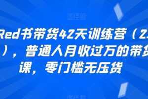 小Red书带货42天训练营，普通人月收过万的带货课，零门槛无压货