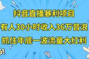 抖音直播暴利项目，有人30小时收入36万音浪，公司宣传片年会视频制作，抓住年底一波流量大红利【揭秘】