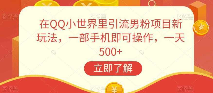 在QQ小世界里引流男粉项目新玩法，一部手机即可操作，一天500+【揭秘】