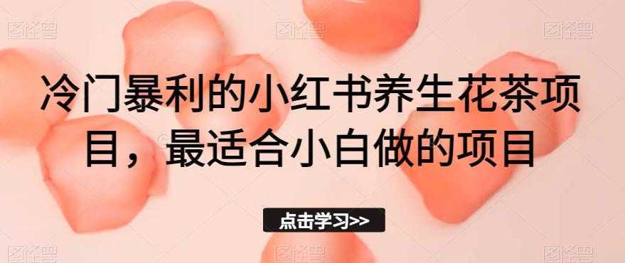 冷门暴利的小红书养生花茶项目，最适合小白做的项目【揭秘】