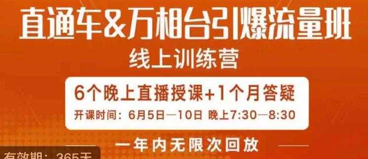 直通车&万相台引爆流量班，6天打通你开直通车·万相台的任督二脉