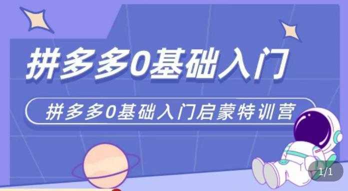 六一电商·拼多多运营0-1实操特训营，拼多多从基础到进阶的可实操玩法