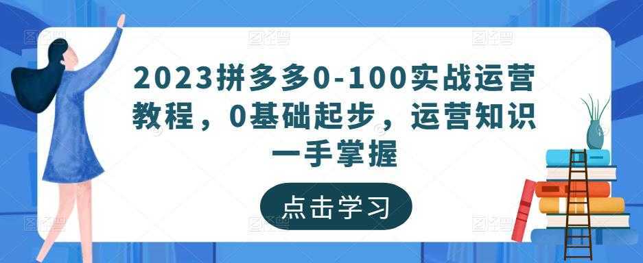 2023拼多多0-100实战运营教程，0基础起步，运营知识一手掌握