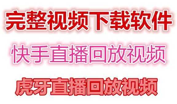 快手直播回放视频/虎牙直播回放视频完整下载(电脑软件+视频教程)