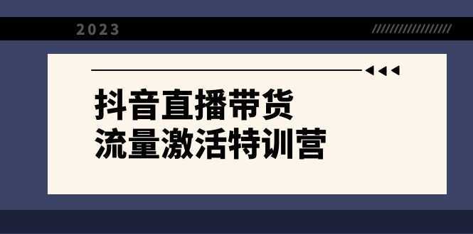 抖音直播带货-流量激活特训营，入行新手小白主播必学