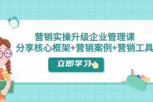 营销实操升级·企业管理课：分享核心框架+营销案例+营销工具