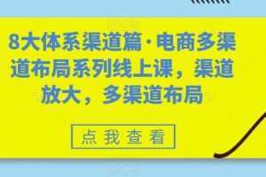 八大体系渠道篇·电商多渠道布局系列线上课，渠道放大，多渠道布局