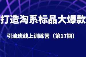 打造淘系标品大爆款引流班线上训练营5天直播授课+1个月答疑