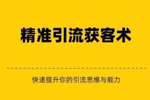 精准引流+私域营销+逆袭赚钱快速提升你的赚钱认知与营销思维