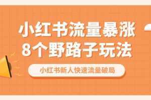 小红书流量-暴涨8个野路子玩法：小红书新人快速流量破局