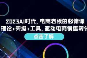 2023AI·时代，电商老板的必修课，理论+实操+工具，驱动电商销售转化