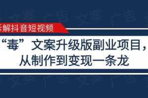 拆解抖音短视频：“毒”文案升级版副业项目，从制作到变现