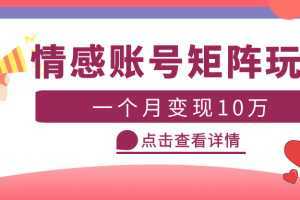 云天情感账号矩阵项目，简单操作，月入10万+可放大