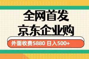 3月最新京东企业购教程，小白单人日利润500+撸货项目