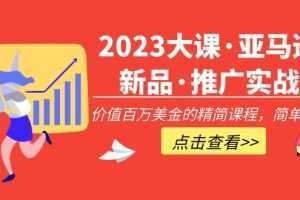 2023大课·亚马逊新品·推广实战：价值百万美金的精简课程，简单粗暴