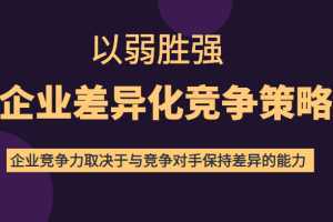 以弱胜强企业差异化竞争策略，提高企业竞争力和对手保持差异的能力