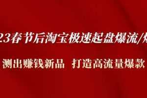 2023春节后淘宝极速起盘爆流/爆单：测出赚钱新品 打造高流量爆款