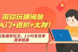 带你玩赚闲鱼，闲鱼最新玩法，1小时发百单，简单粗暴