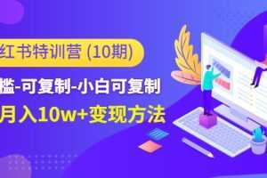 小红书特训营低门槛-可复制-小白可复制-独家月入10w+变现方法