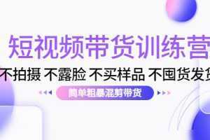 短视频带货训练营：不拍摄 不露脸 不买样品 不囤货发货 简单粗暴混剪带货