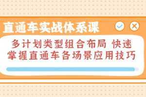 直通车实战体系课：多计划类型组合布局 快速掌握直通车各场景应用技巧