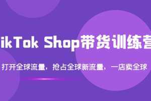 TikTok Shop带货训练营，打开全球流量，抢占全球新流量，一店卖全球