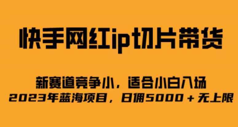 快手网红ip切片新赛道，竞争小事，适合小白  2023蓝海项目