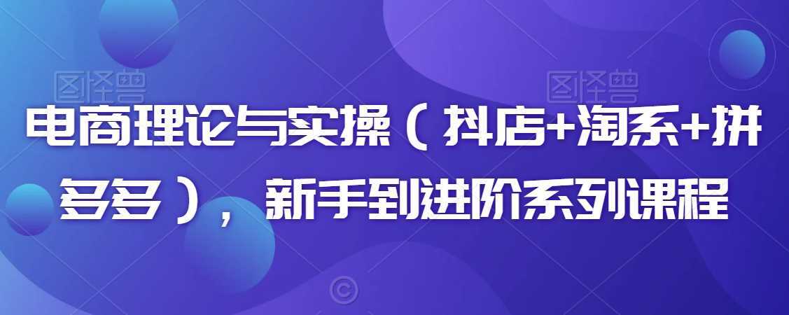 电商理论与实操，新手到进阶系列课程