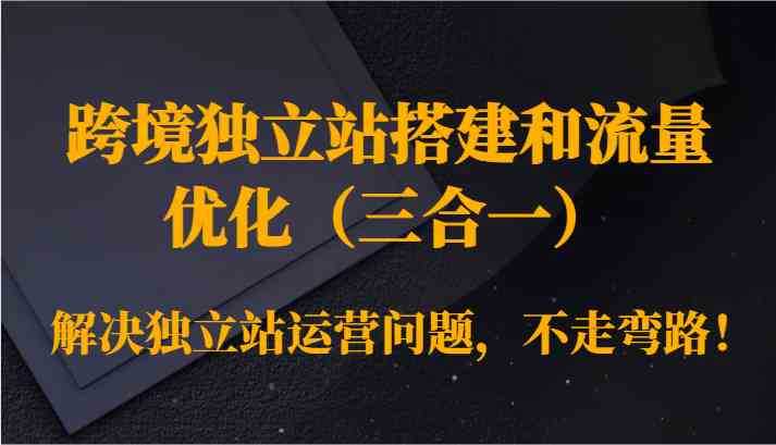 跨境独立站搭建和流量优化解决独立站运营问题，不走弯路！