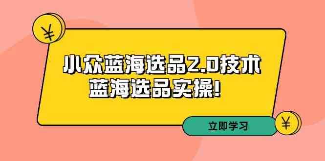 拼多多培训第33期：小众蓝海选品2.0技术-蓝海选品实操！