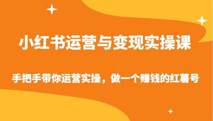 小红书运营与变现实操课-手把手带你运营实操，做一个赚钱的红薯号