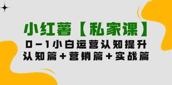 小红薯【私家课】0-1玩赚小红书内容营销，认知篇+营销篇+实战篇