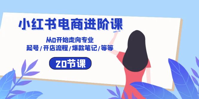 小红书电商进阶课：从0开始走向专业 起号/开店流程/爆款笔记/等等