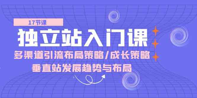 独立站入门课：多渠道引流布局策略/成长策略/垂直站发展趋势与布局