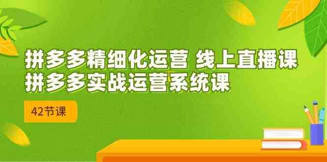 拼多多精细化运营 线上直播课：拼多多实战运营系统课