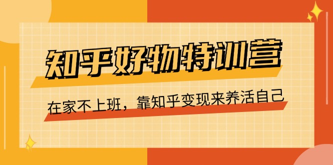 知乎好物特训营，在家不上班，靠知乎变现来养活自己