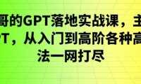 GPT落地实战课，主攻GPT，从入门到高阶各种高端法一网打尽