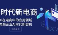 Al-时代新电商，Al在电商中的应用领域，电商企业AI时代新契机