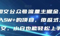 AI图文公众号流量主掘金，月入5W+的项目，傻瓜式发文，小白也能轻松上手【揭秘】