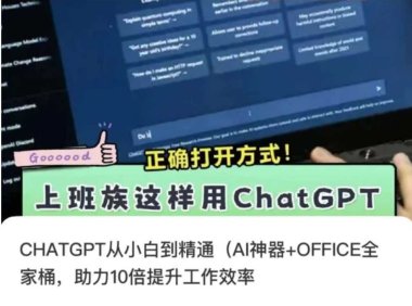 CHATGPT从小白到精通，AI神器+OFFICE全家桶，助力10倍提升工作效率