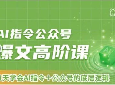 AI指令公众号爆文高阶课第2期，21天字会AI指令+公众号的底层逻辑