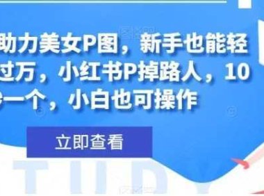 AI助手助力美女P图，新手也能轻松月入过万，小红书P掉路人，10秒一个，小白也可操作