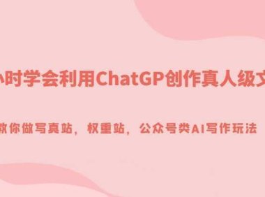 5小时学会利用ChatGP创作真人级文章，教你做写真站，权重站，公众号类AI写作玩法