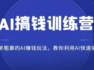 AI搞钱训练营，简单粗暴的AI赚钱玩法，教你利用AI快速搞钱