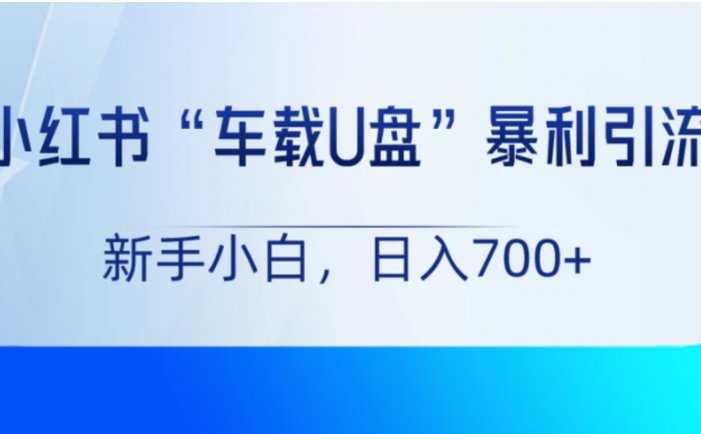 小红书“车载U盘”项目，暴利引流，新手小白轻松日入700+