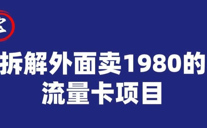 宝哥拆解外面卖1980手机流量卡项目，0成本无脑推广