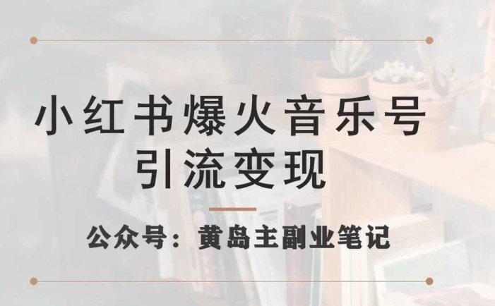 小红书爆火音乐号引流变现项目，视频版一条龙实操玩法分享给你